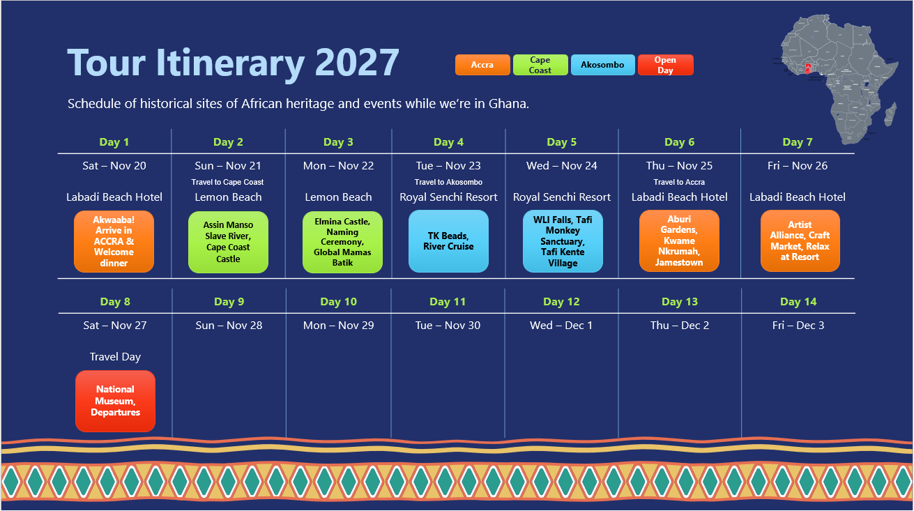 Ghana 2027 Nov Itinerary